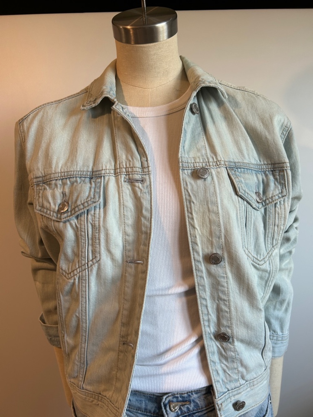 American Eagle Outfitters Pale Blue Denim Jacket